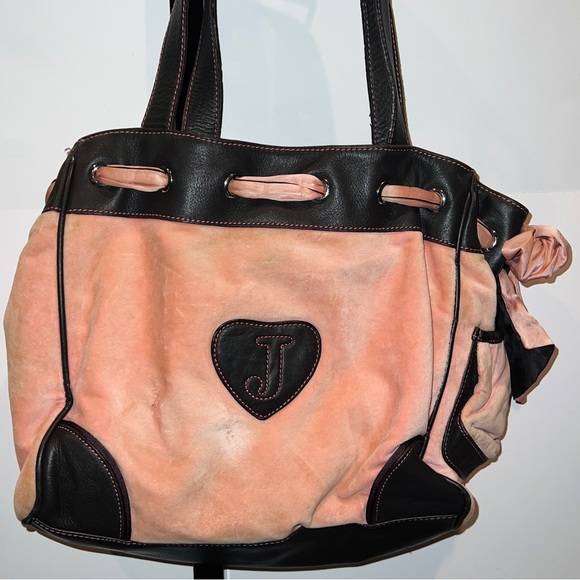 Vintage Pink Juicy Couture Tote Bag Handbag Purse Velour Y2K Daydreamer - Picture 5 of 13